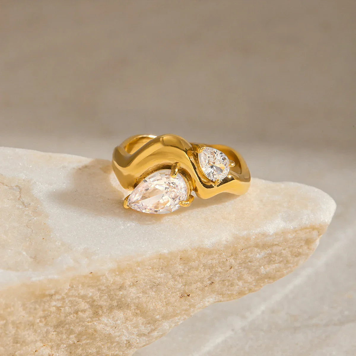 Vittoria Diamond Teardrop Ring