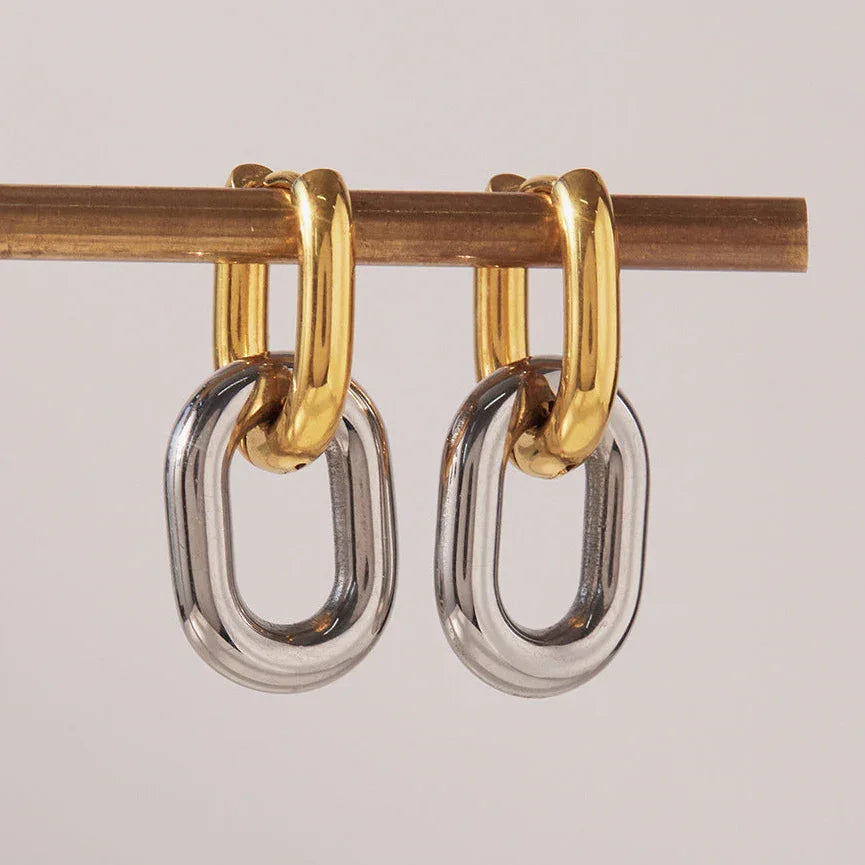 Alcyone Two Tone Double Hoops