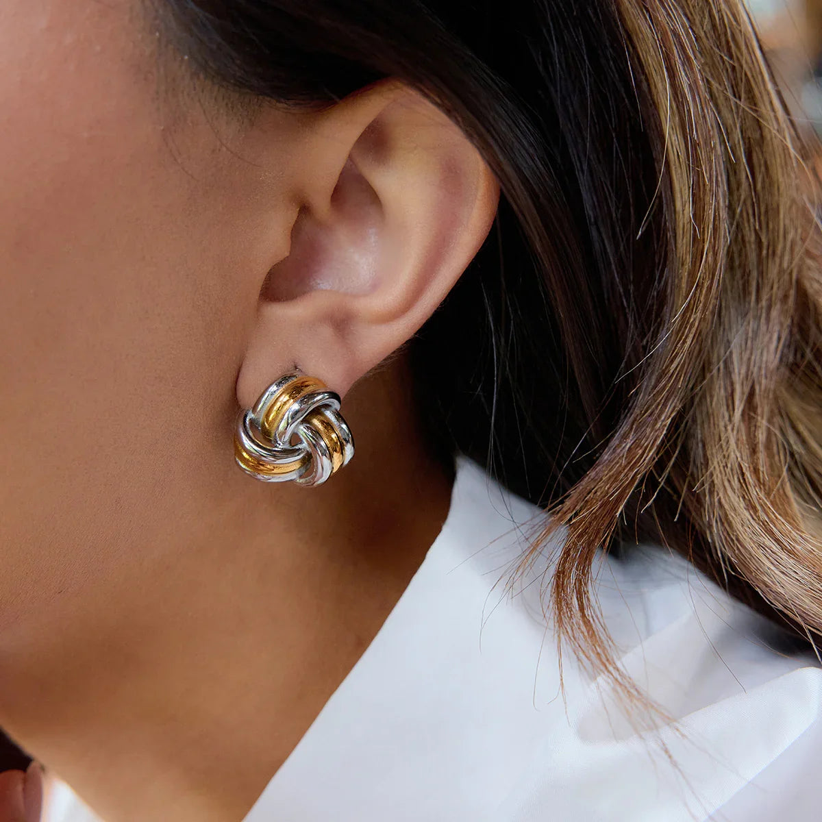 Yolanda Chunky Gold Knot Earrings