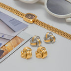Yolanda Chunky Gold Knot Earrings