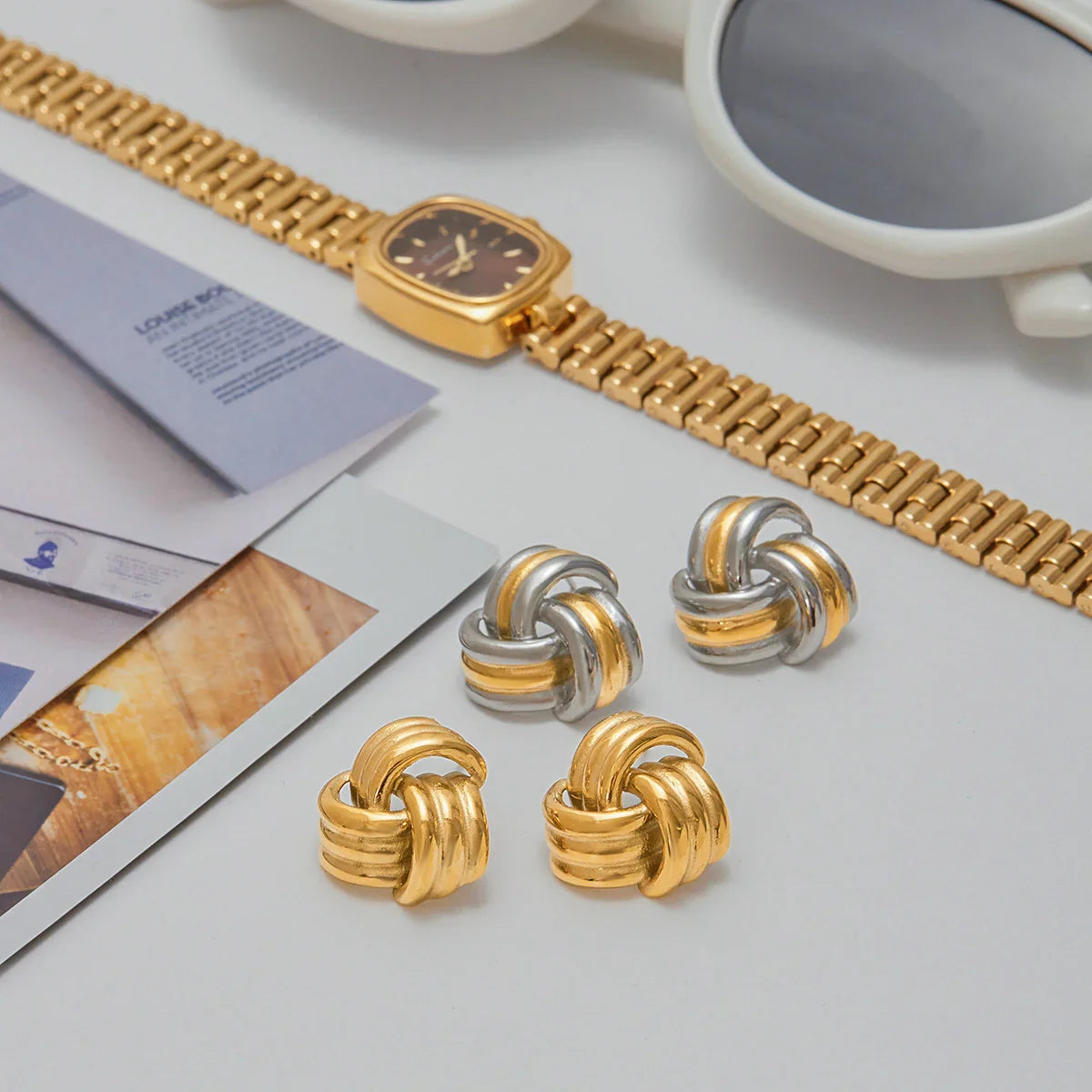 Yolanda Chunky Gold Knot Earrings