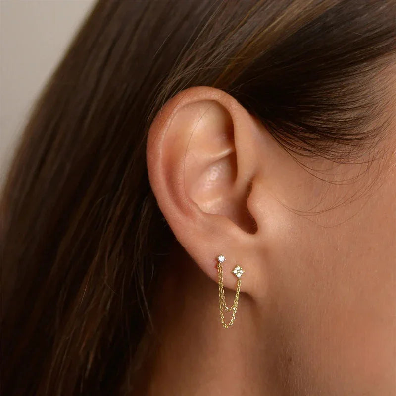 Elowyn Diamond Chain Studs