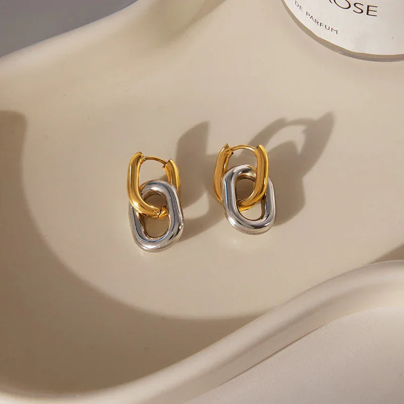 Alcyone Two Tone Double Hoops
