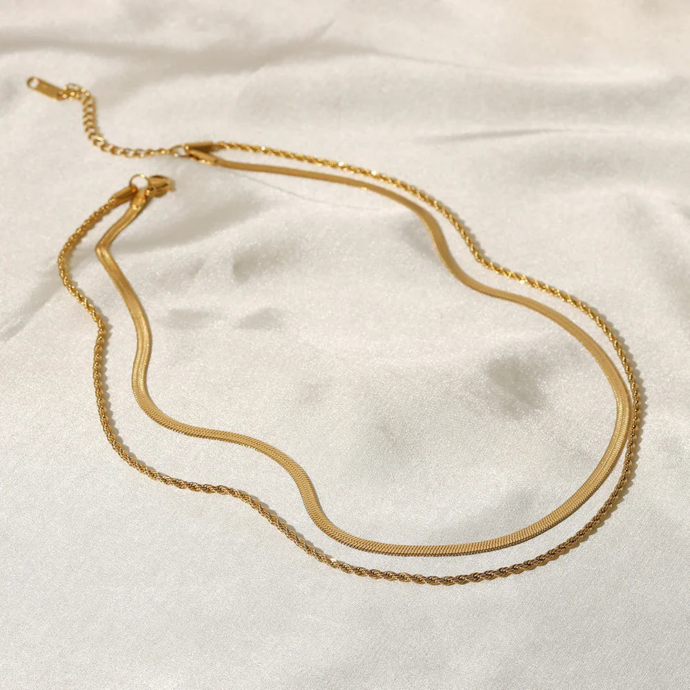 Thomasin Layered Gold Chain Necklace
