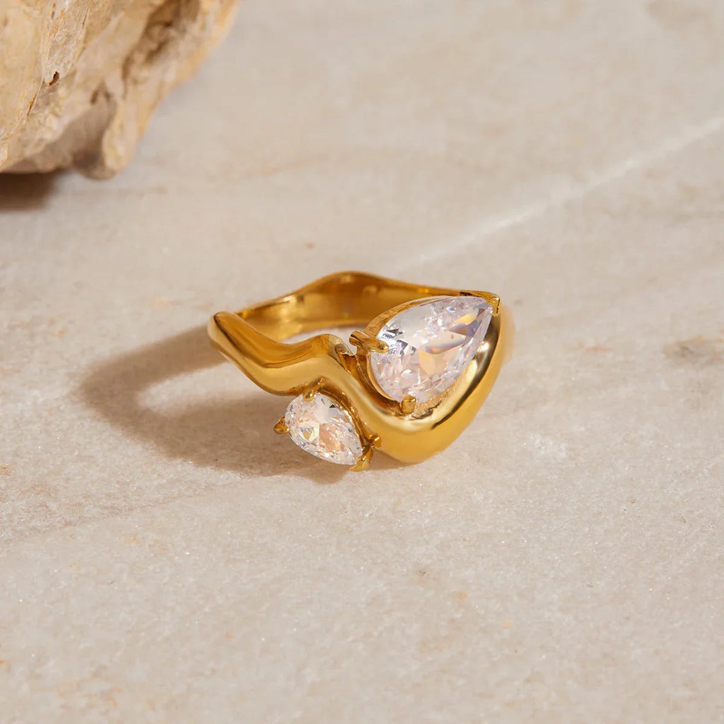 Vittoria Diamond Teardrop Ring