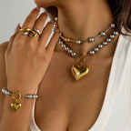 Calla Chunky Bead Heart Bracelet