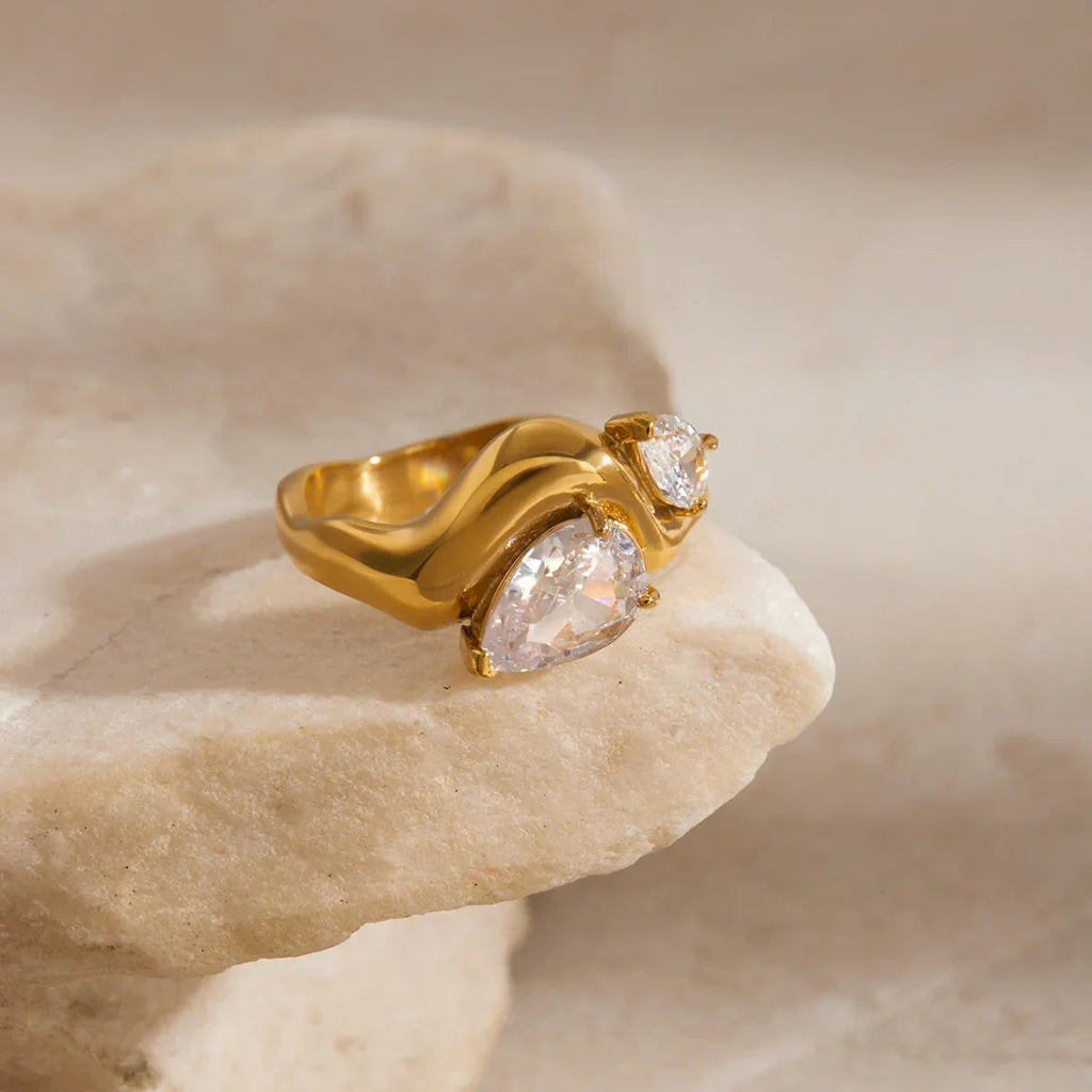 Vittoria Diamond Teardrop Ring