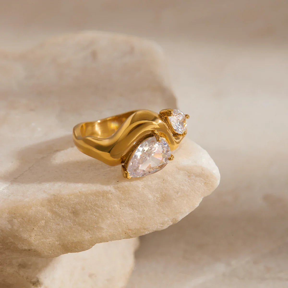 Vittoria Diamond Teardrop Ring