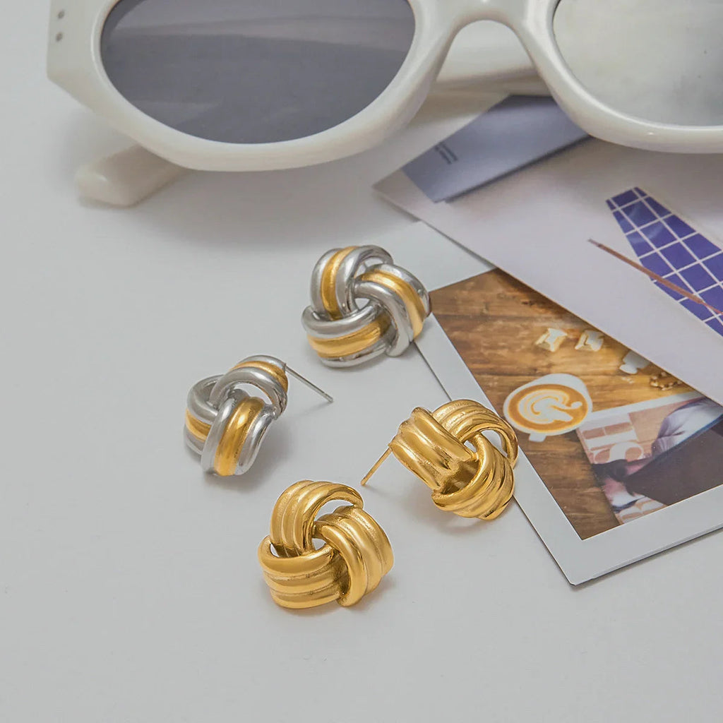 Yolanda Chunky Gold Knot Earrings