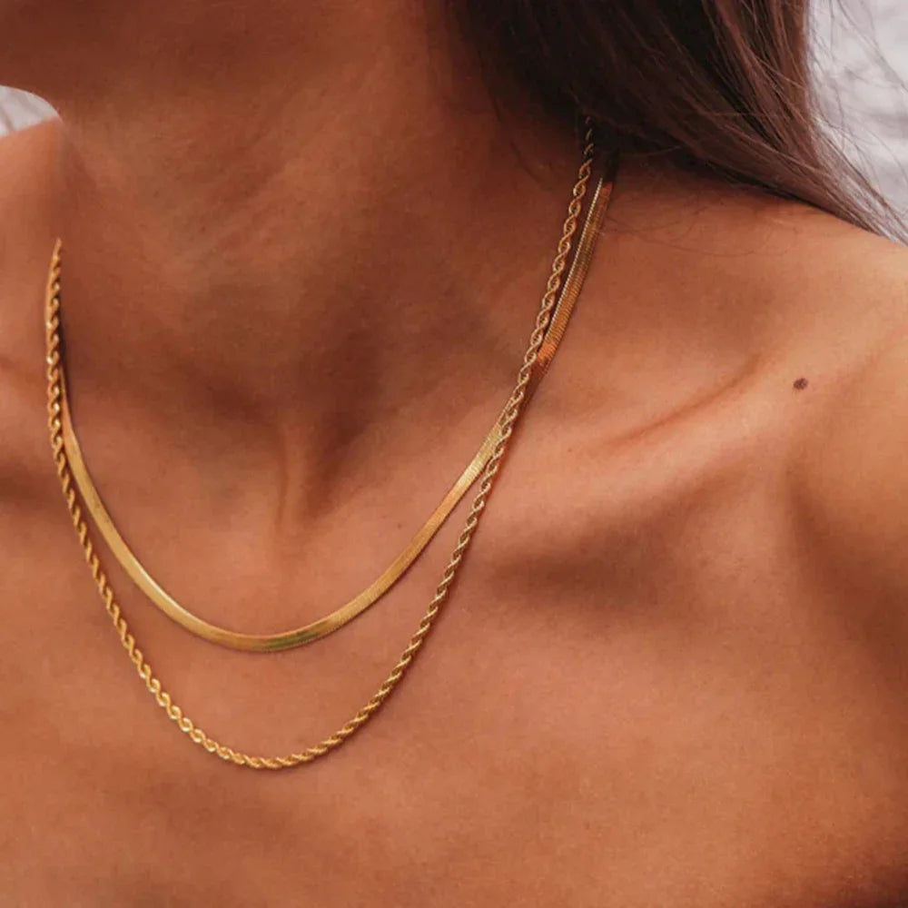 Thomasin Layered Gold Chain Necklace