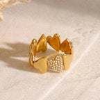 Lila Diamond Hearts Ring
