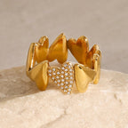Lila Diamond Hearts Ring