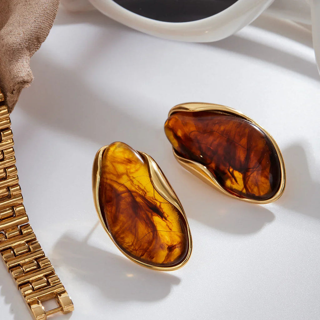 Sylvie Polished Gemstone Earrings