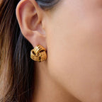 Yolanda Chunky Gold Knot Earrings