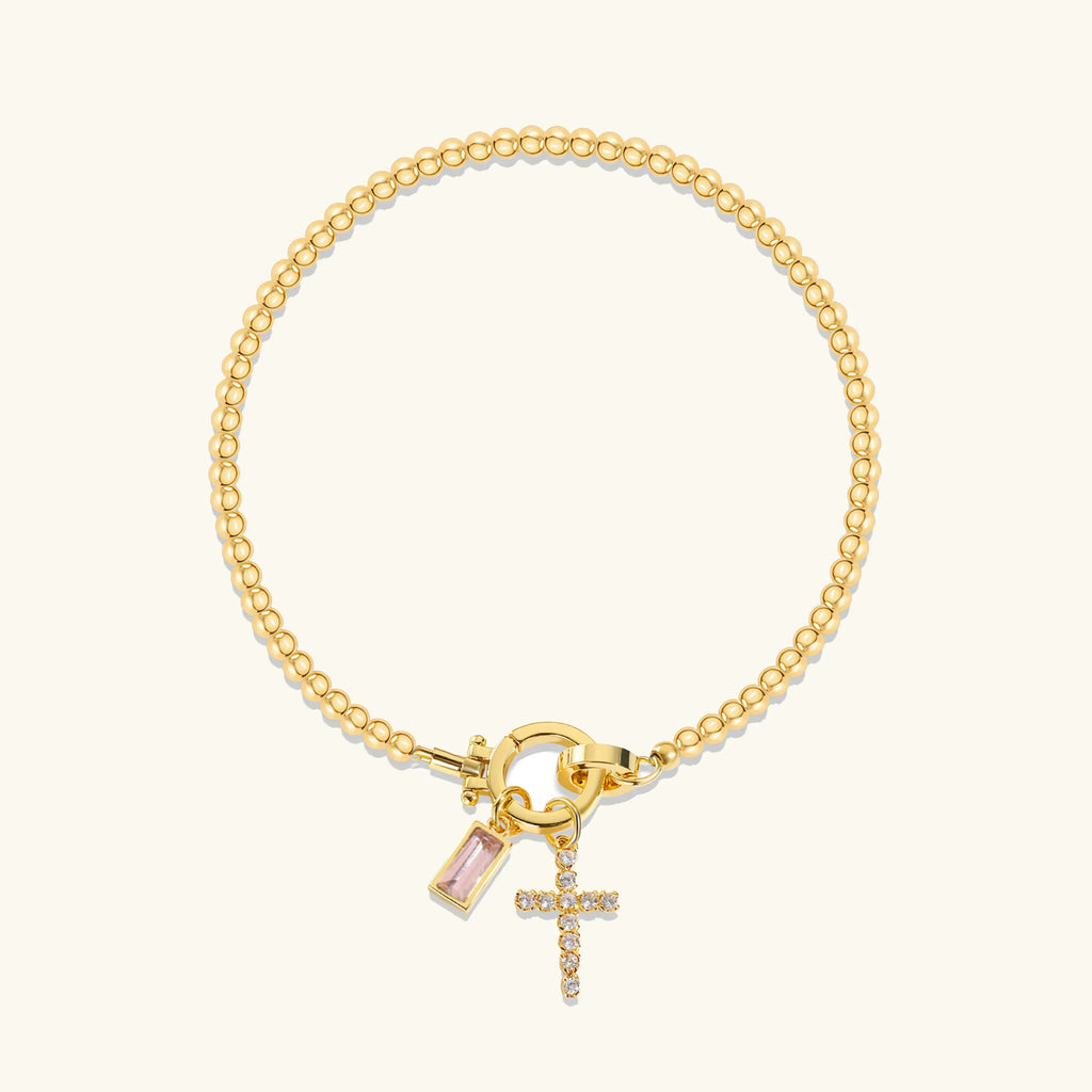 Rosabel Birthstone Cross Bracelet