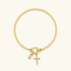 Rosabel Birthstone Cross Bracelet