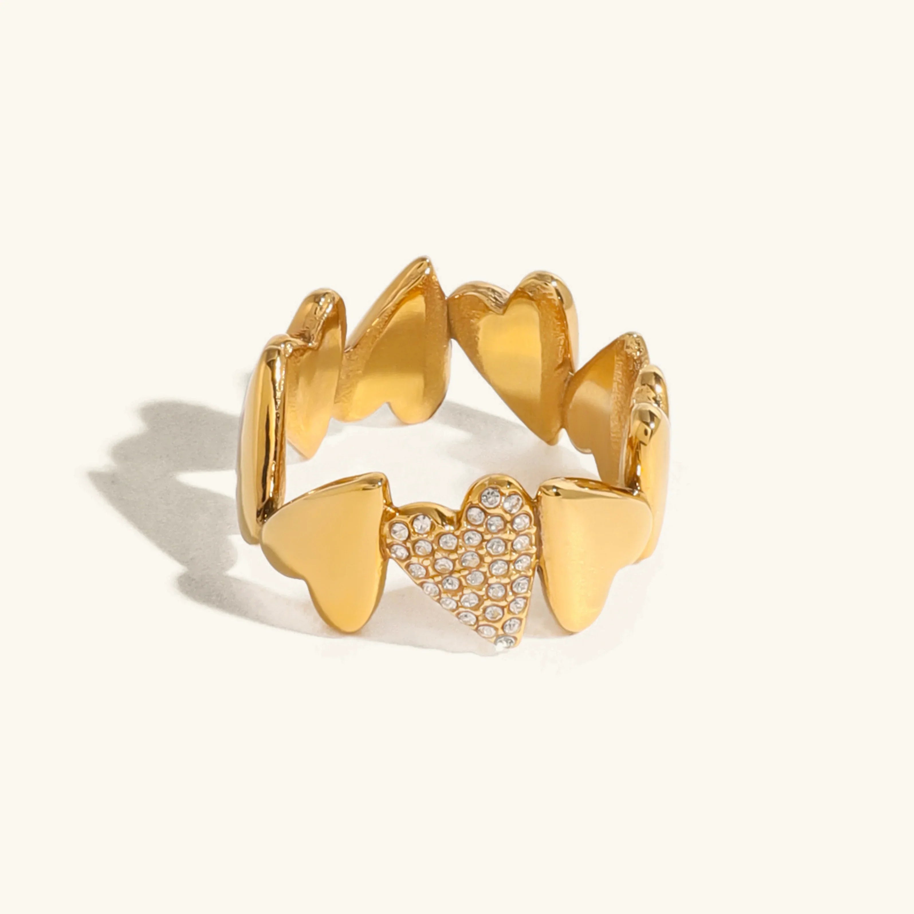 Lila Diamond Hearts Ring