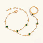 Ondine Emerald Heart Hand Chain