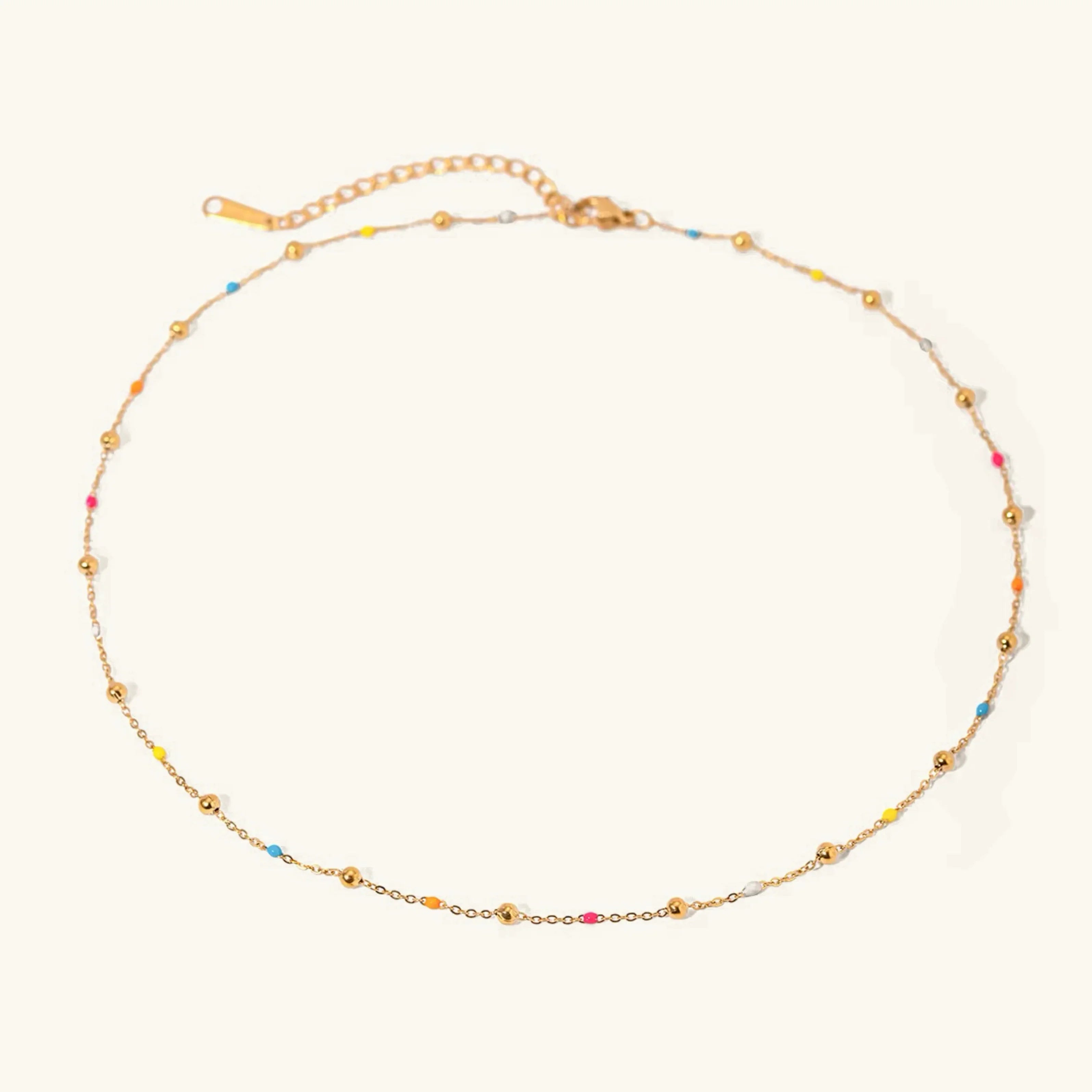 Almira Gold Chain Bead Necklace