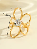 Shining Line Flower Ring Gold 55mm