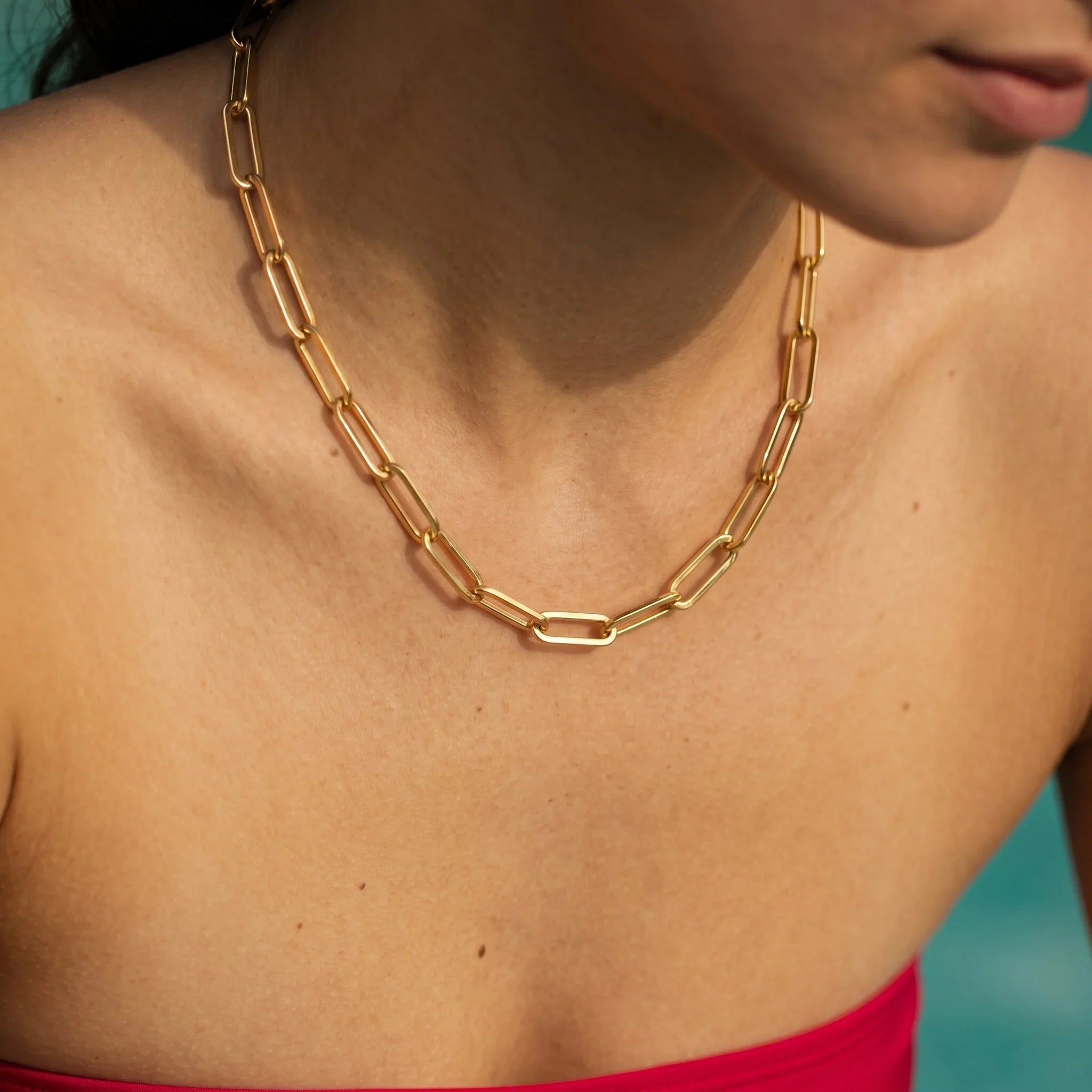 Ximena Gold Paperclip Chain Necklace