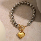 Calla Chunky Bead Heart Bracelet