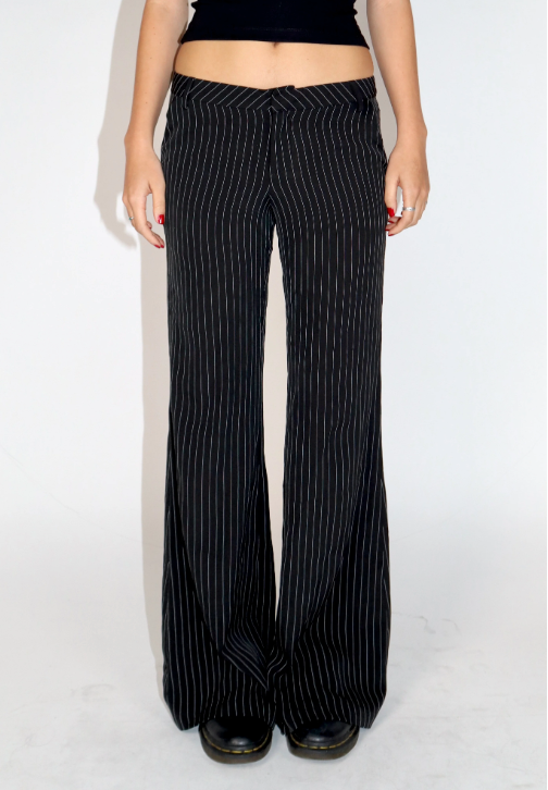 Low Flare Striped Trousers