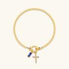 Rosabel Birthstone Cross Bracelet