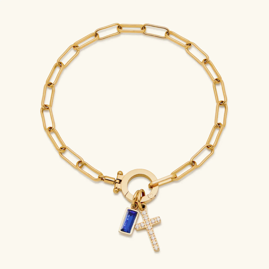 Sidony Birthstone Cross Bracelet