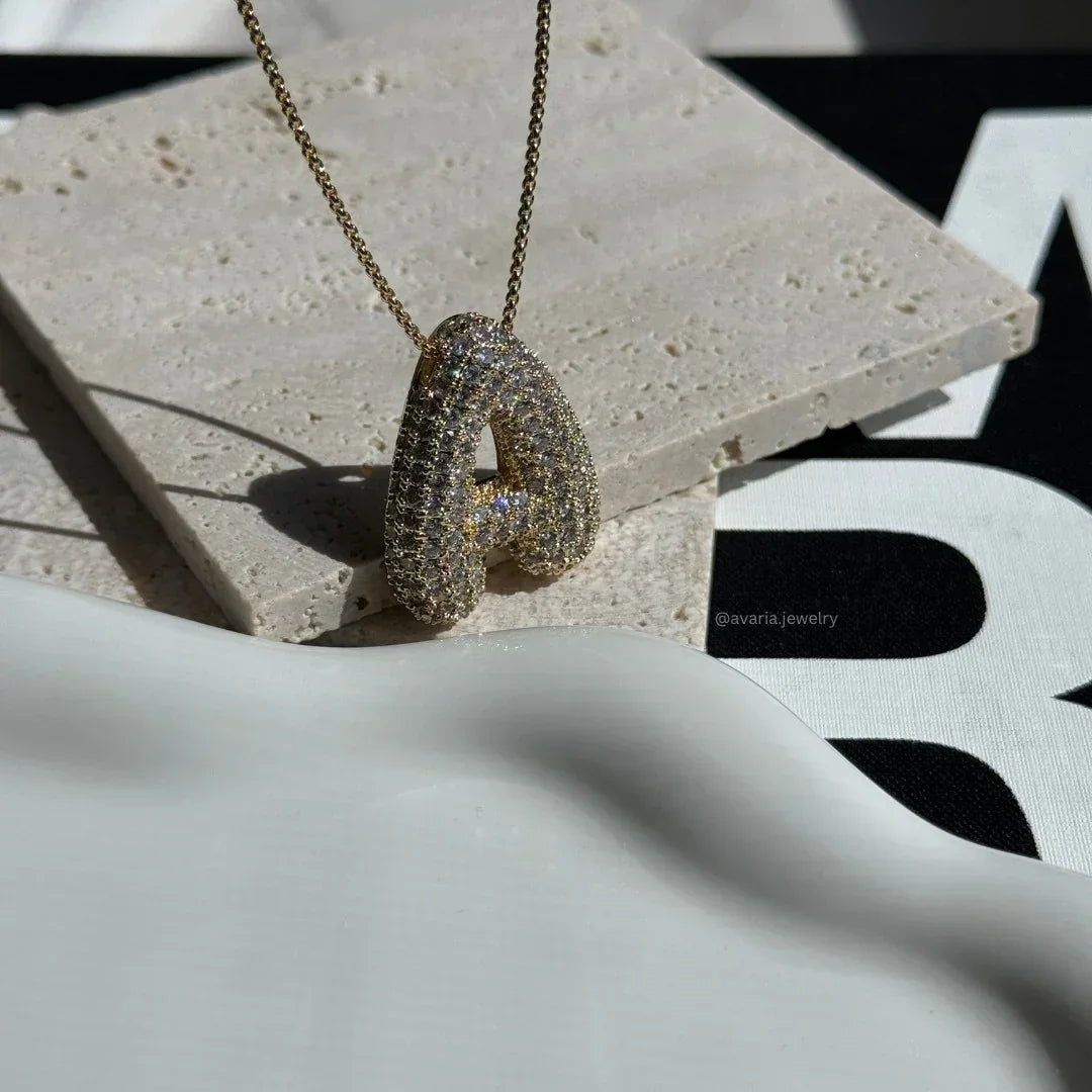 Mabelle Bubble Initial Necklace