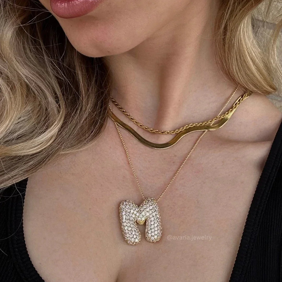 Mabelle Bubble Initial Necklace