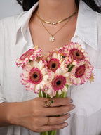 Blattring mit bunten Zirkonia Gold