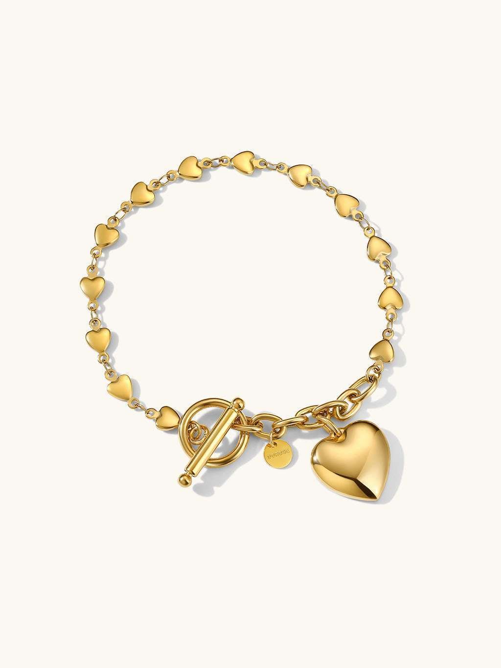 Bold Heart Armband Gold