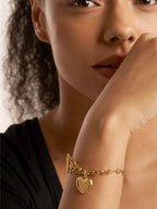 Bold Heart Armband Gold