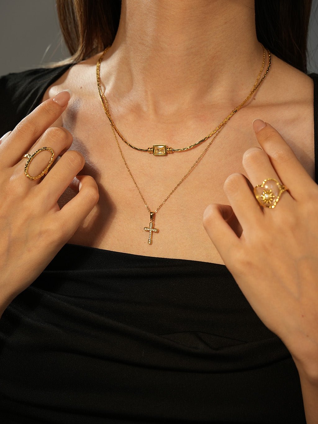 Collier mit Anhänger Kette Gold