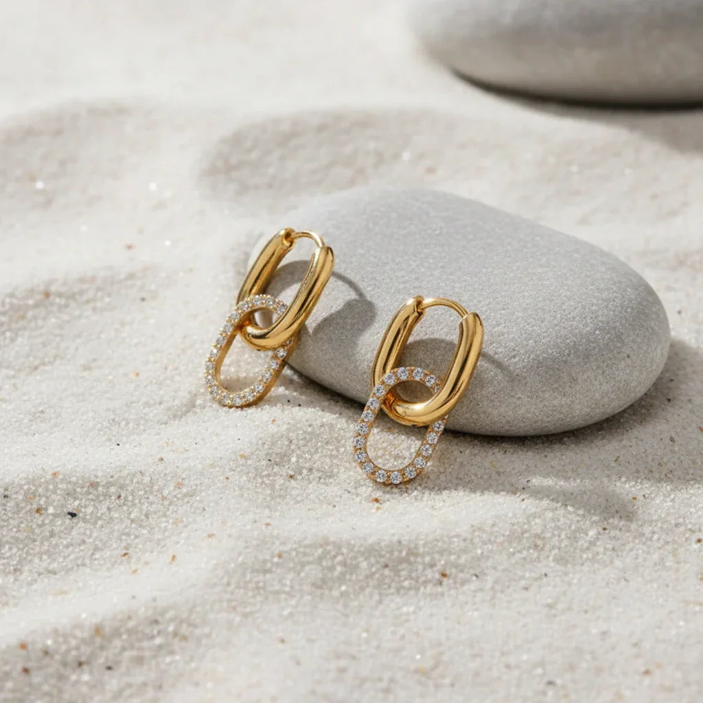 Neomi Double Hoop Diamond Earrings