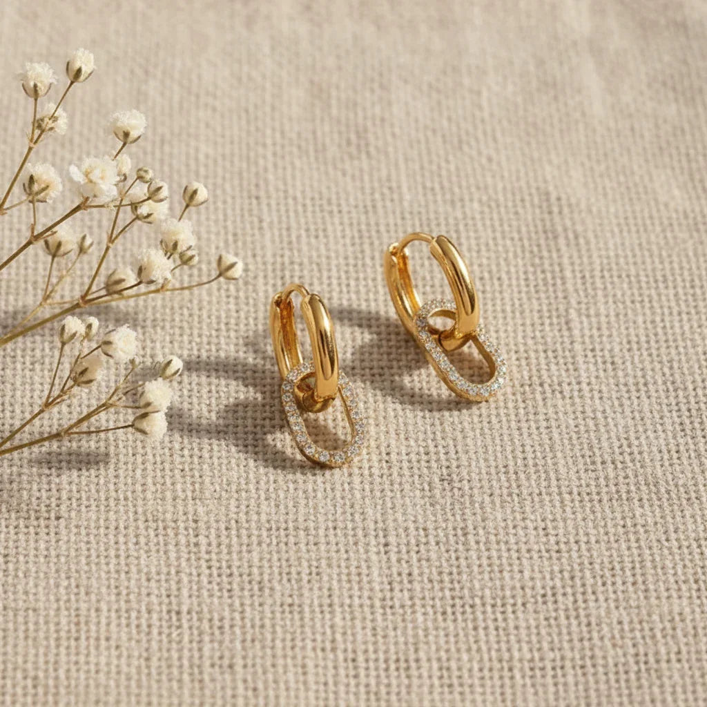 Neomi Double Hoop Diamond Earrings