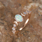 Celeste Opal Moon Ring