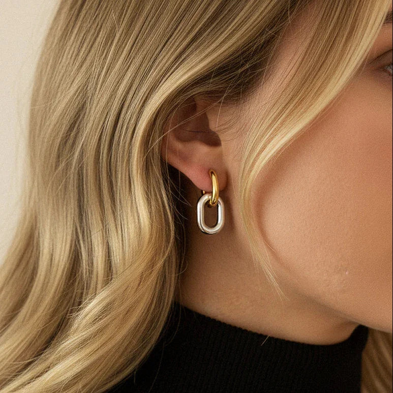 Alcyone Two Tone Double Hoops