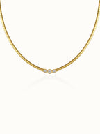 Flat Snake Choker Kette Gold Silber