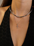 Flat Snake Choker Kette Gold Silber