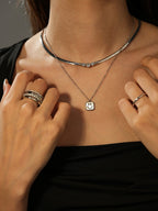 Flat Snake Choker Kette Gold Silber