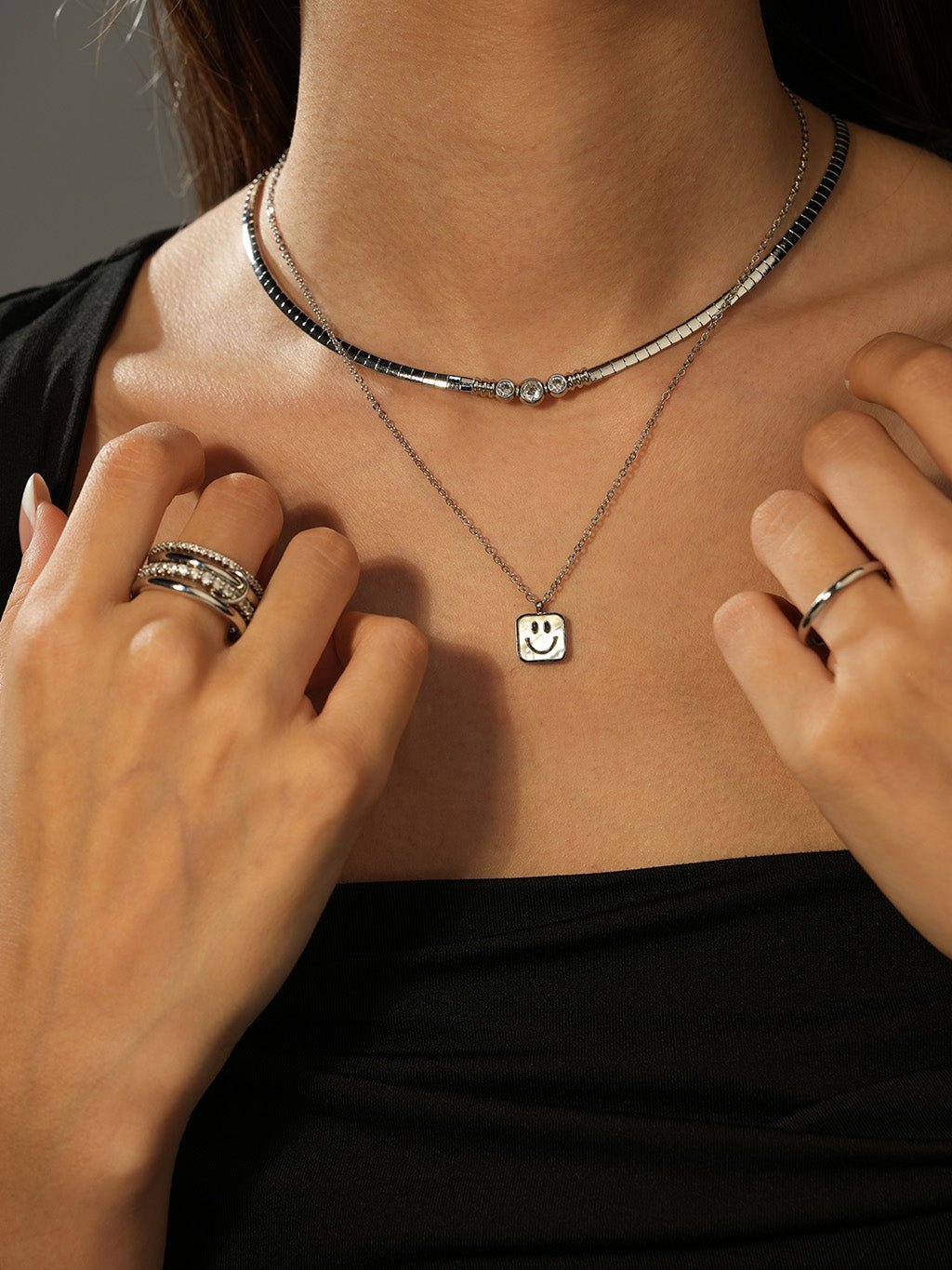 Flat Snake Choker Kette Gold Silber