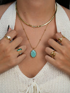 Flat Snake Choker Kette Gold Silber