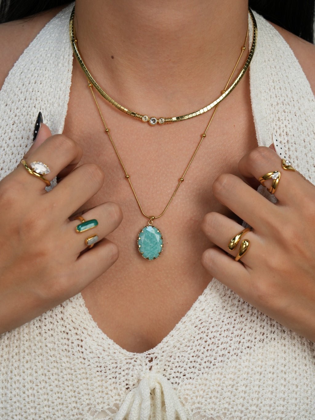 Flat Snake Choker Kette Gold Silber