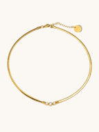 Flat Snake Choker Kette Gold Silber