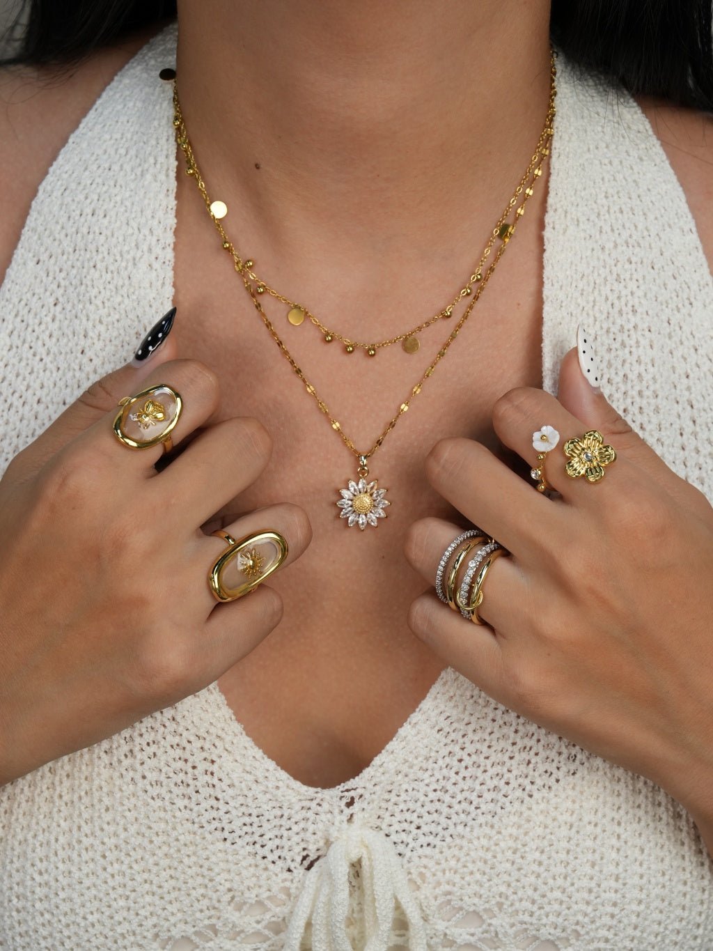 Sparkling Sunflower Kette Gold