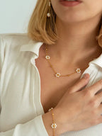 Flower Pearl Halskette Gold