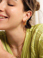 Glamour Kreolen mit Zirkonia Large 12mm Gold & Silber