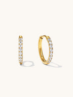 Glamour Kreolen mit Zirkonia Large 12mm Gold & Silber